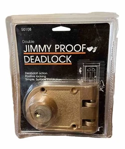 Double Cylinder Jimmy Proof Lock Security Deadlock Deadbolt 50108 Vintage Sekur - Picture 1 of 3