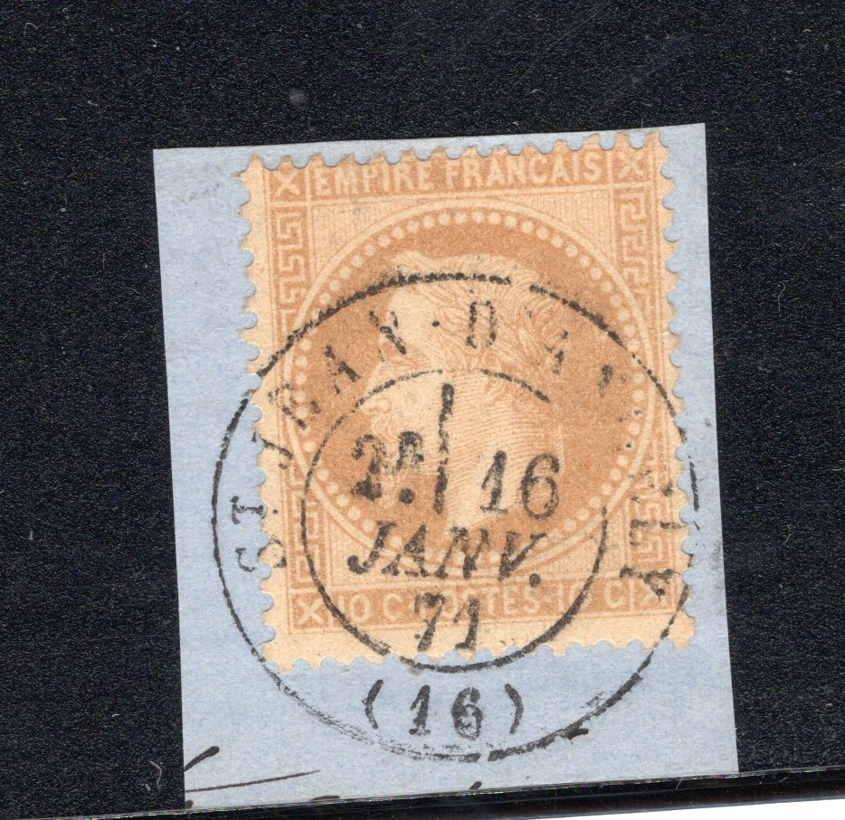 FRANCE, YV # 28b, USED ON FRAGMENT - Image 1 of 1
