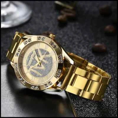 Crystal Diamond Gold Wristwatch: A Timeless Statement of Elegance - Image 1 of 4
