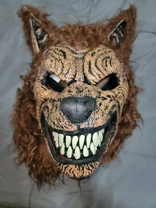 Spirit Halloween Werewolf Bad Wolf Brown Face Mask Cosplay Scary - Picture 1 of 10