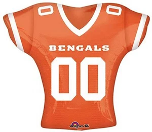 Anagram Bengals Shape 26" Football Jersey Foil Super Shape Balloon, Orange Black - Picture 1 of 1