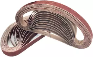 Paquete de 24 cinturones de lijado de 1/2 pulgada X 18 pulgadas, lima abrasiva de óxido de aluminio de grano 80 B - Imagen 1 de 12