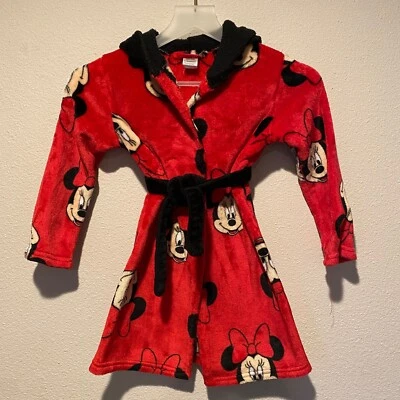 Disney Minnie Mouse Bata de Vellón Juvenil Talla 45 - Albornoz con Capucha de Felpa Suave Foto 1 de 4