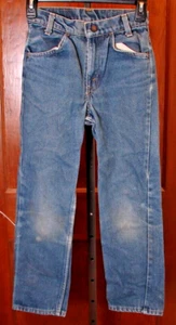Vintage Boys Levi Strauss Orange Tab Blue Jeans Size 11 Regular - Picture 1 of 2