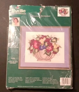 KIT FOTO FRUTA PUNTO DE CRUZ CONTADO A CUADROS BUCILLA 43127 D Dewberry ABIERTO - Imagen 1 de 6
