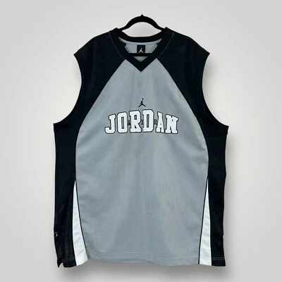 Camiseta deportiva vintage Air Jordan para hombre 3XL gris negra bordada Michael Jordan 23 Y2K Foto 1 de 4