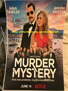 MURDER MYSTERY ADAM SANDLER JENNIFER ANISTON LUKE EVANS SIGNED 12x18 REPRINT RP - Picture 1 of 1