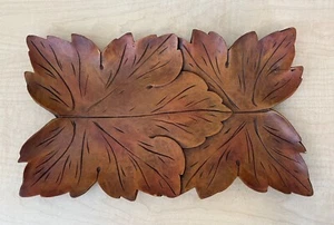 Salem Collection Reproduction Treenware Leaf Platter - Picture 1 of 6
