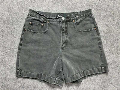 Vintage New York & Company Denim Jean Shorts Cuffed Women's Size 12 Black Faded - Image 1 of 4