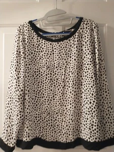 Top Ann Taylor LOFT Petites espalda cremallera manga larga ligero con bandas dobladillo talla LP - Imagen 1 de 8