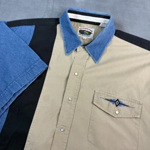 Cumberland Outfitters Shirt Mens XXL Western Pearl Snap Striped Colorblock Rodeo - Picture 1 of 15