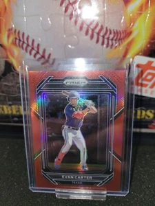Evan Carter 2023 Panini Prizm #11 Texas Rangers rojo #/199 - Imagen 1 de 2