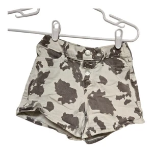 Abercrombie kids short girls size 11/12 white brown camo faux button fly - Picture 1 of 12