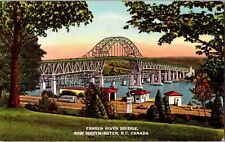 Fraser River Bridge Bus New Westminster British Columbia Postcard
