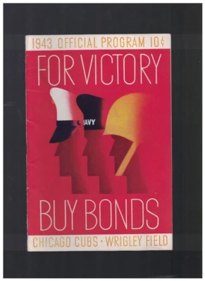 1943 Chicago Cubs Baseball Scorecard vs Pittsburgh Pirates - Image 1 of 4