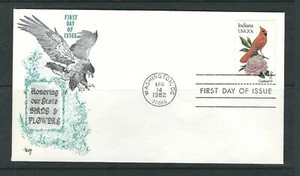 US SC # 1966 State Birds And Flowers ( Indiana ) FDC. Marg Cachet . - Picture 1 of 1