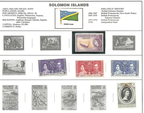 5 Solomon Islands stamps Cover