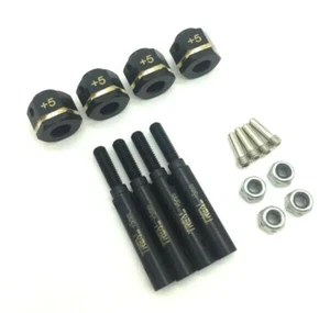 Treal Brass +5 Wheel Hub Hex W/ Steel Stub Axle Set - For Traxxas TRX-4 - Picture 1 of 2