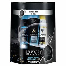Lynx All Stars, Trio Christmas Gifts Set, Lynx Manwasher, Shower Sponge, Pouf