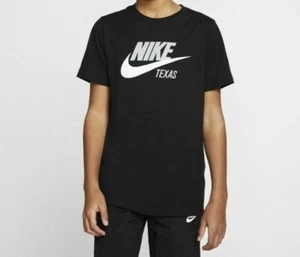 NIKE Little Boy's Black Texas Size 5 Short Sleeve T-Shirt Tee 100% Cotton - Picture 1 of 1