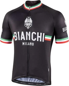 Bianchi Milano ISALLE Black Short Sleeve Cycling Jersey | Made in Italy - Picture 1 of 2