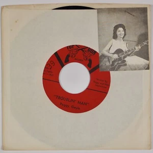 PEGGY GAYLE: Troublin’ Man US Top Gun Country 45 Rare Insert Hear - Picture 1 of 4