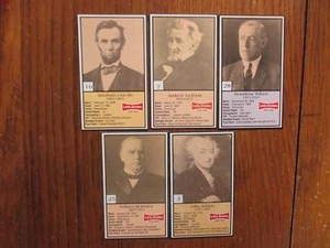 5-1992 LITTLE DEBBIE President Cards(w/ABRAHAM LINCOLN/ANDREW JACKSON/JOHN ADAMS