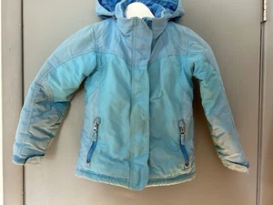 L L Bean kids parka Blue Medium 5-6 jacket Hood Ski Play B90* - Picture 1 of 15