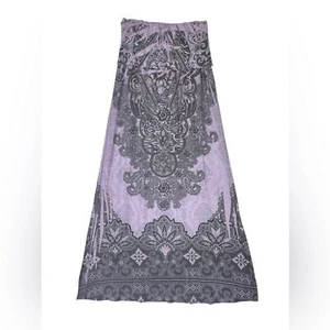 Casa Lee Lila Boho Maxi Rock Y2K Umschlag Taille Paisley Abstrakte Kunst Gr. M - Bild 1 von 10