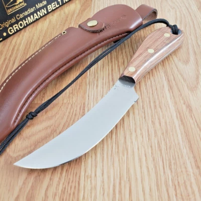 Grohmann Standard Fixed Knife 4.88" Full Tang Stainless Blade Rosewood Handle - Image 1 of 4