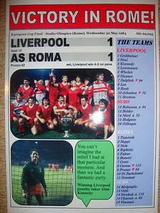 Liverpool 1 AS Roma 1 - 1984 European Cup final - souvenir print - Picture 1 of 1