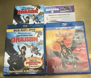 How to Train Your Dragon 1 & 2 Blu-Ray Lot EXCELLENT CONDITION - Picture 1 of 8