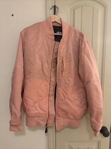 Stussy Satin Bomber Orange Pink Size Large Preowned - Picture 1 of 9