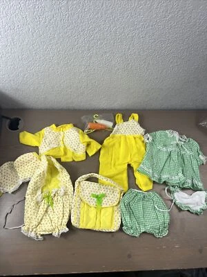 Vintage Yellow Floral & Green 21” Doll Clothing Girls Backpack Accessories RARE Foto 1 de 4