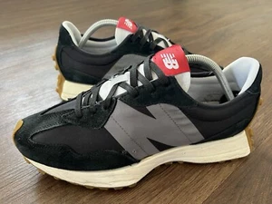 NEW BALANCE 327 Mens Nylon Running Gym Trainers, Black/White - Size 7.5 - Picture 1 of 12