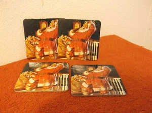 COLLECTABLE SET OF 4 COCA-COLA SANTA  CORKED BACK COASTER..#2...RELEASED  1999 - Picture 1 of 3