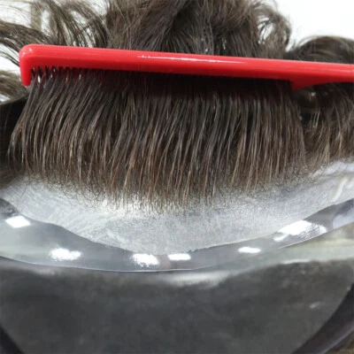 Peluca Toupee para hombres piel humana súper ultra delgada 0,03 mm para hombres peluca color marrón Foto 1 de 4