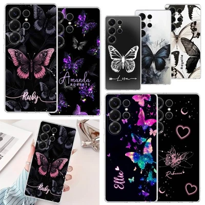 Silicone Cover Butterfly Custom Phone Case For Samsung Galaxy S25 A25 A15 A55 5G - Image 1 of 4
