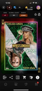 Chelsea Green Piper Niven Dual Green Signature - Topps Slam WWE WrestleMania 25 - Picture 1 of 1