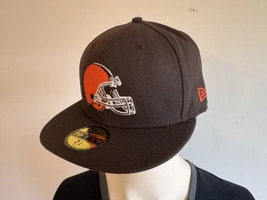 CLEVELAND BROWNS NEW ERA 59FIFTY BROWN FITTED HAT Sz 7 1/8 - Picture 1 of 10