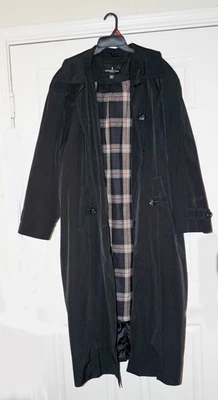 London Fog Collection Women's Plus Trench Coat Black 24W with Wool Lining NEW - Image 1 of 4