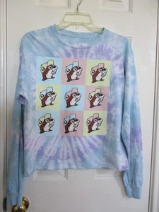 BUC EES WOMEN'S MULIT COLOR TIE DYE TOP LONG SLEEVE CREW NECK SIZE MEDIUM - Picture 1 of 5