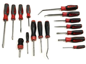 Snap On Screwdriver And Pick Red Handle 16pc Lot - Picture 1 of 7