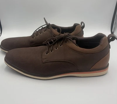 BRUNO MARC MEN’S, BROWN OXFORD DRESS SHOES SIZE 12 - Image 1 of 4