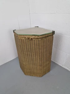 Vintage Lloyd Loom Woven Glass Lidded Laundry Basket, Retro Mid Century Storage - Picture 1 of 9