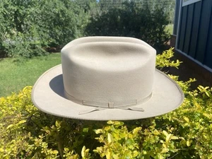 Vintage Stetson Open Road Taglia 7 1/2 Castoro Qualità Silver Belly Box - Foto 1 di 19