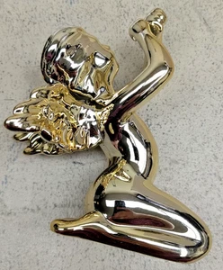 Estatuilla de ángel querubín trompeta tono dorado Department 56 Navidad - Imagen 1 de 6