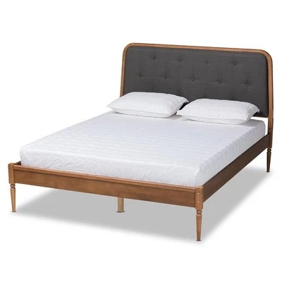Baxton Studio Diantha Dark Grey and Brown Finished Wood Full Size Platform Bed - Image 1 of 4