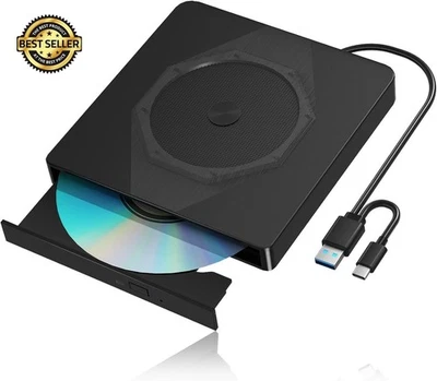External CD/DVD Drive USB-C CD DVD Burner For Apple,Slot-In CD Drive For Mac ... - Image 1 of 4