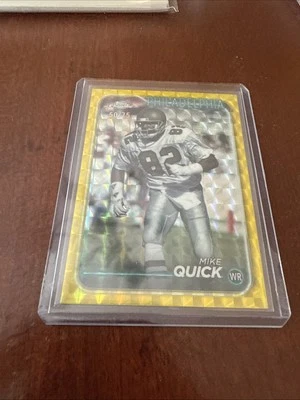 2024 Topps Chrome Football Mike Quick Yellow Geometric Refractor /75 Eagles - Image 1 of 3